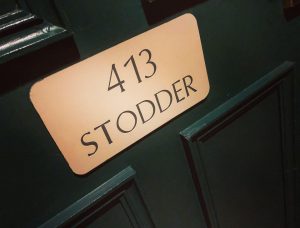 Room number sign of haunted room 413 at The Admiral Fell Inn